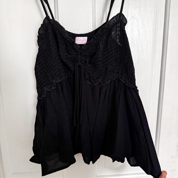 NWOT Pink Lily Smocked Tank Top - Picture 2 of 6